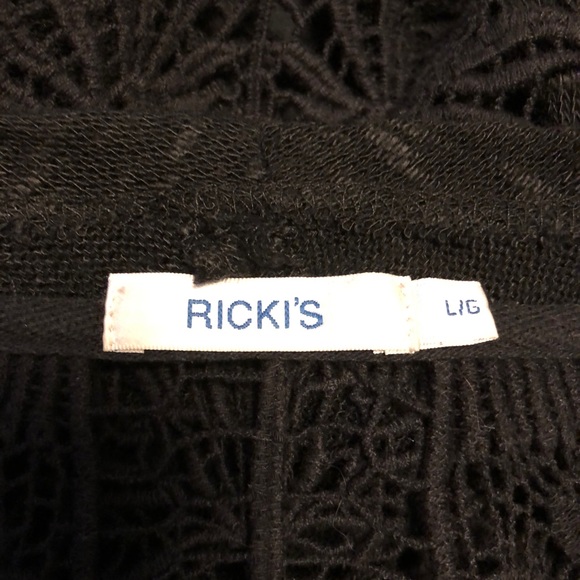 Black Cardigan with Lace Detail - Picture 4 of 4